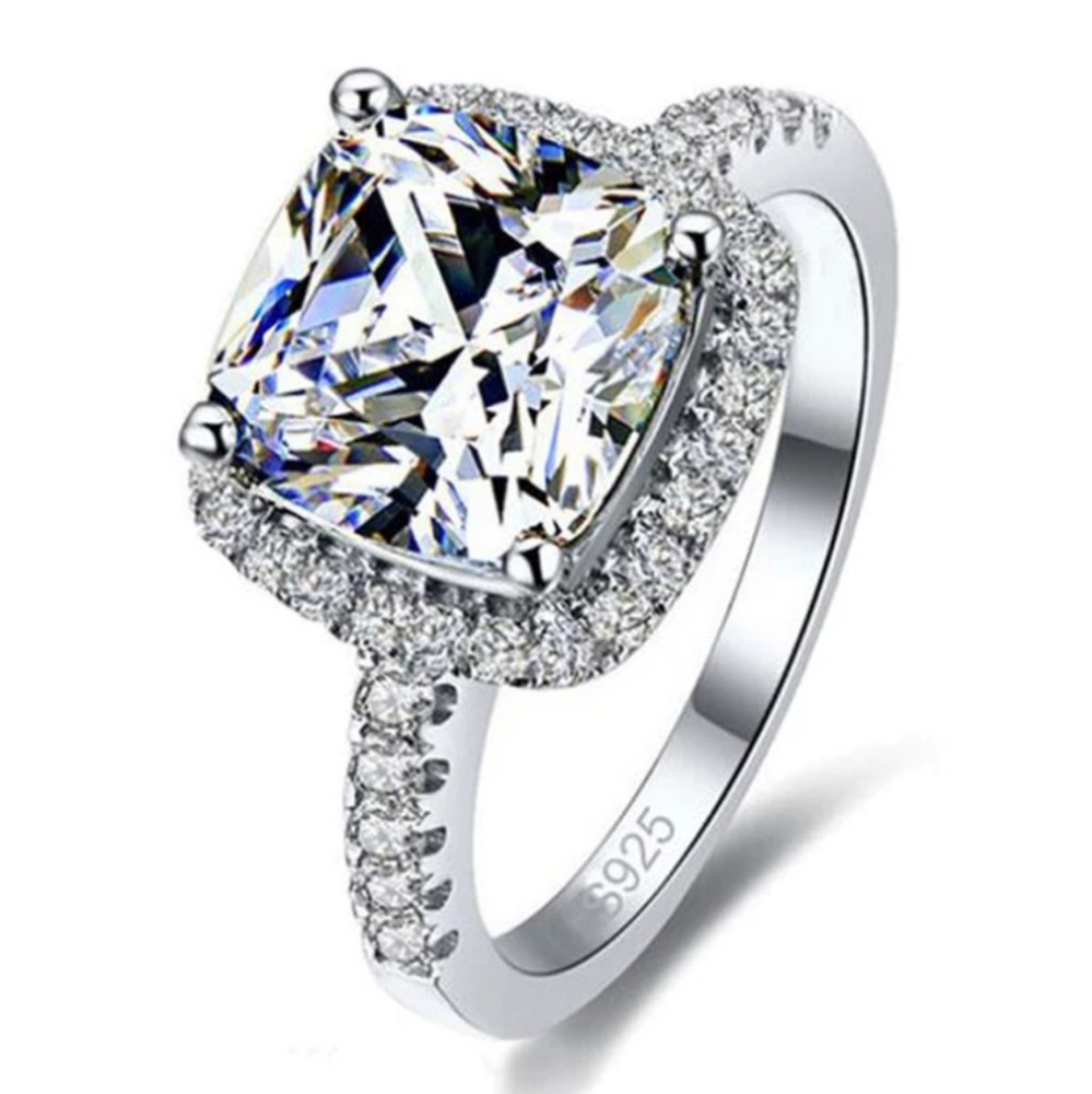 925 Sterling Silver Cushioned Radiant AAAAA CZ